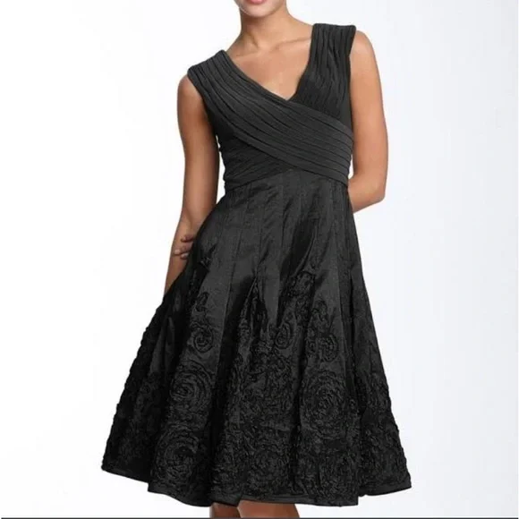 adrianna papell sleeveless tea length dress black LAAM NEW EXCLUSIVE WEAR  Shanzay Outfit